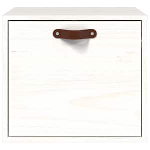 vidaXL Sieninė spintelė, balta, 40x30x35cm, pu&scaron;ies medienos masyvas