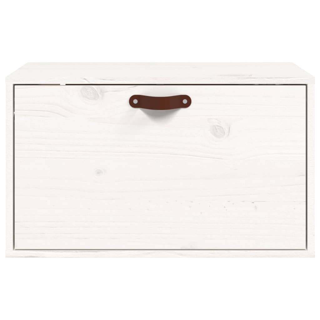 vidaXL Wandkast 60x30x35 cm massief grenenhout wit afbeelding