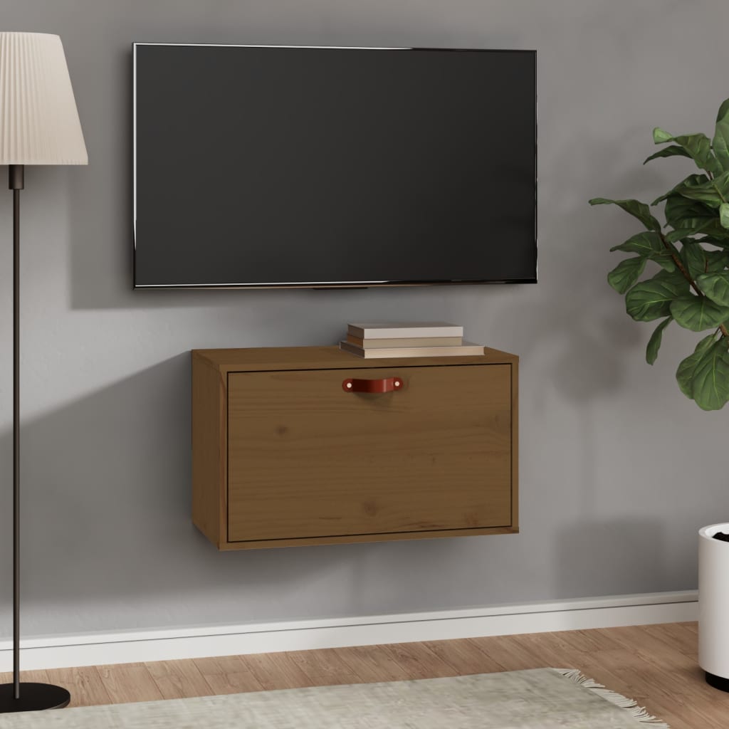 vida XL Wandschrank Honigbraun 60x 30x 35 cm Massivholz Kiefer