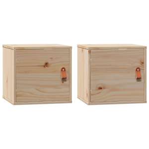Nástěnné skříňky 2 ks 31,5x30x30 cm masivní borové dřevo - obrázek 2