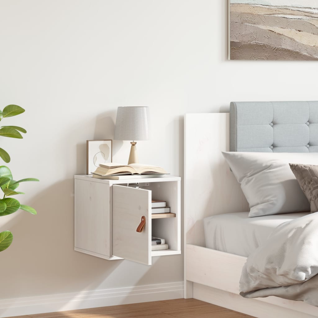 vidaXL Wandkast 31,5x30x30 cm massief grenenhout wit