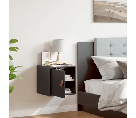 vidaXL Armoire murale Noir 31,5x30x30 cm Bois de pin massif