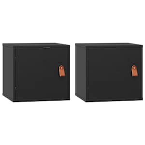 vidaXL seinakapid 2 tk, must, 31,5 x 30 x 30 cm, m&auml;nnipuit