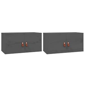 vidaXL seinakapid, 2 tk, hall, 60 x 30 x 30 cm, m&auml;nnipuit