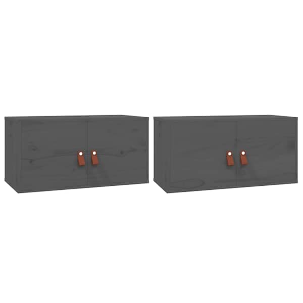 vidaXL seinakapid, 2 tk, hall, 60 x 30 x 30 cm, m&auml;nnipuit