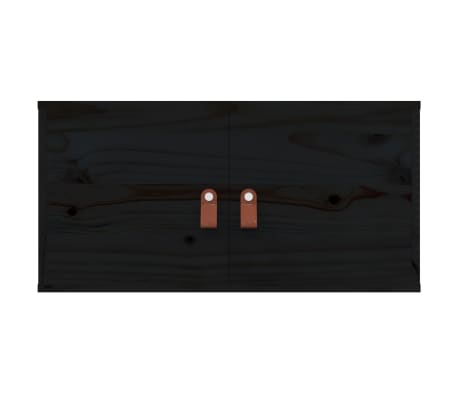 vidaXL Wall Cabinet Black Solid pine wood 23.6 x 11.8 x 11.8 in