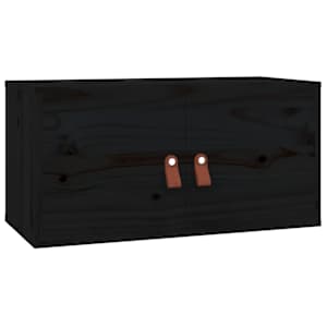Nástěnné skříňky 2 ks černé 60 x 30 x 30 cm masivní borovice - obrázek 5