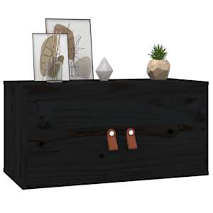 Nástěnné skříňky 2 ks černé 60 x 30 x 30 cm masivní borovice - obrázek 10