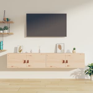Nástěnné skříňky 2 ks 80 x 30 x 30 cm masivní borové dřevo - obrázek 1