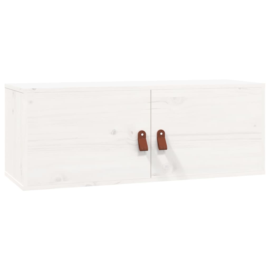 vidaXL Wandkasten 2 st 80x30x30 cm massief grenenhout wit afbeelding