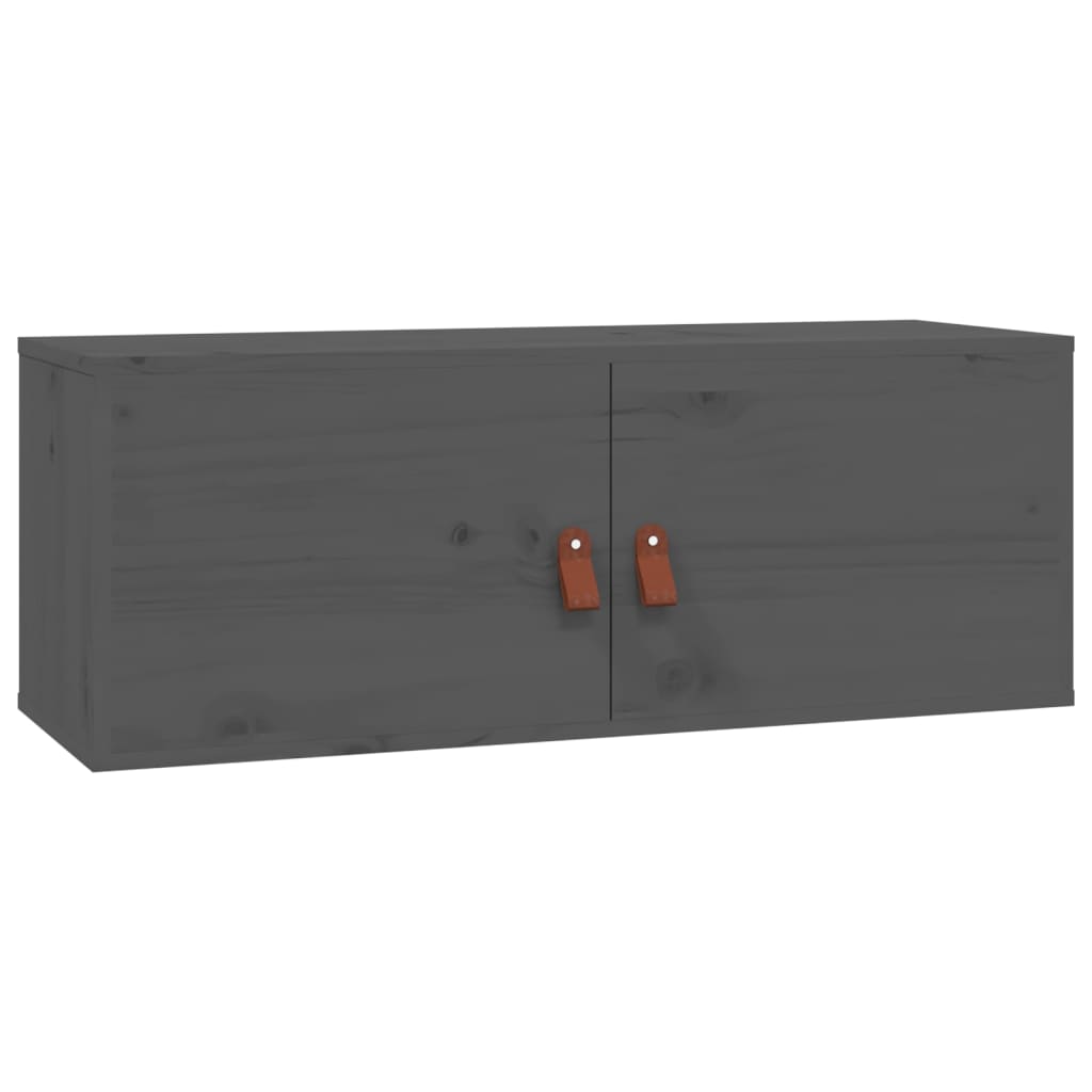 vidaXL Armários de parede 2 pcs 80x30x30 cm pinho maciço cinzento