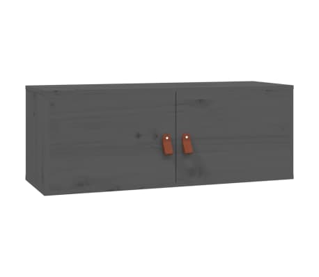 vidaXL Armários de parede 2 pcs 80x30x30 cm pinho maciço cinzento