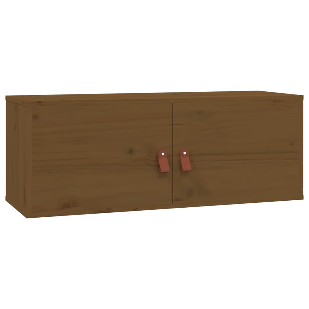 vidaXL Wandkasten 2 st 80x30x30 cm massief grenenhout honingbruin