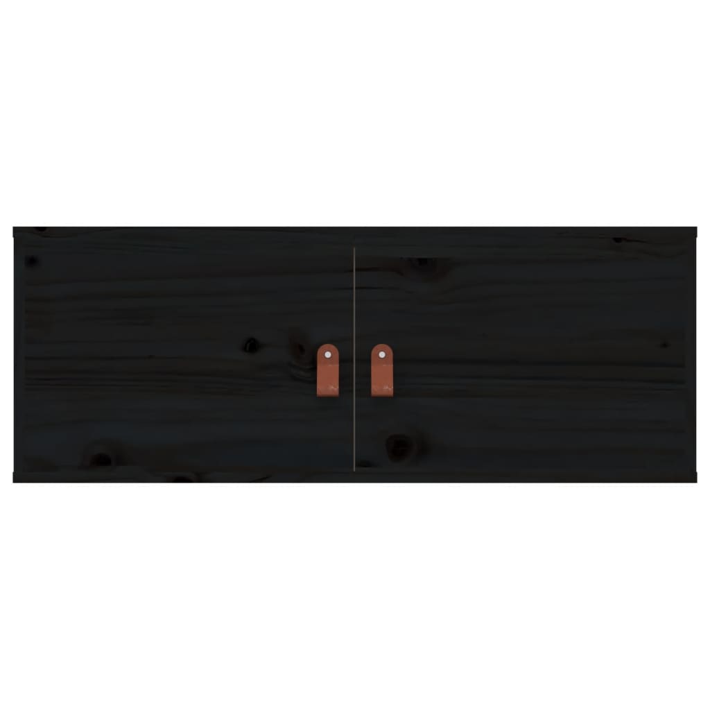 vidaXL Armoire murale Noir 80x30x30 cm Bois de pin massif