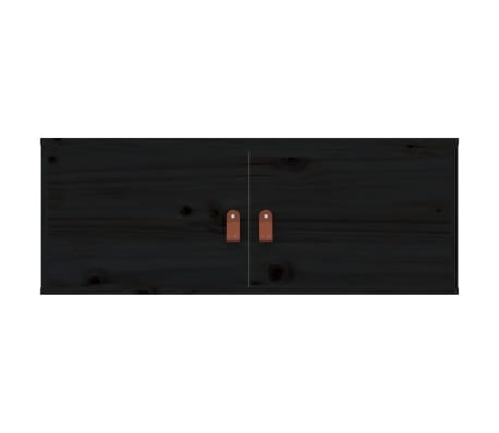 vidaXL Armoire murale Noir 80x30x30 cm Bois de pin massif