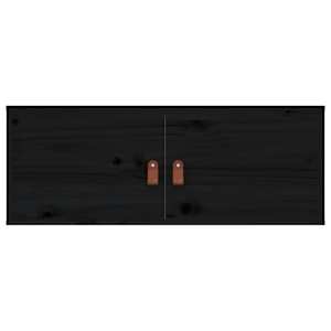 vidaXL Veggskap svart 80x30x30 cm heltre furu
