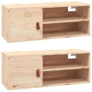Nástěnné skříňky 2 ks 80 x 30 x 30 cm masivní borové dřevo - obrázek 2