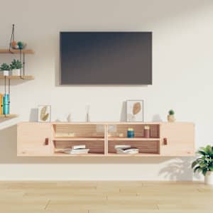 Nástěnné skříňky 2 ks 80 x 30 x 30 cm masivní borové dřevo - obrázek 1