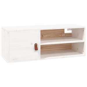 Nástěnná skříňka bílá 80 x 30 x 30 cm masivní borové dřevo - obrázek 2