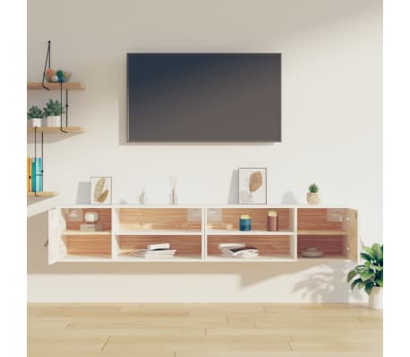 vidaXL Wall Cabinets 2 pcs White 80x30x30 cm Solid Wood Pine