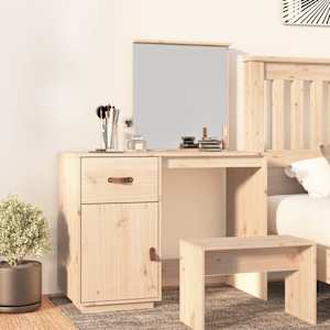 Toaletna mizica 95x50x134 cm trdna borovina