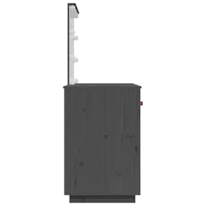 Toaletní stolek s LED šedý 95 x 50 x 133,5 cm masivní borovice - obrázek 7