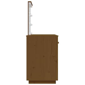 Toaletní stolek s LED medově hnědý 95x50x133,5 cm borovice - obrázek 7