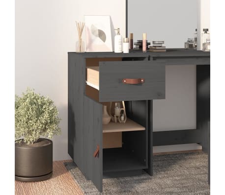 vidaXL Ντουλάπι Γραφείου Γκρι 40 x 50 x 75 εκ. Μασίφ Ξύλο Πεύκου