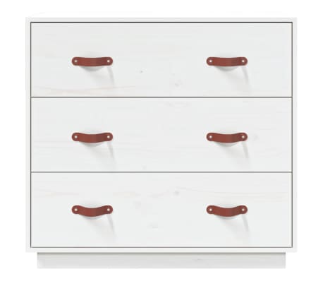 vidaXL &Scaron;oninė spintelė, balta, 80x40x75cm, pu&scaron;ies medienos masyvas