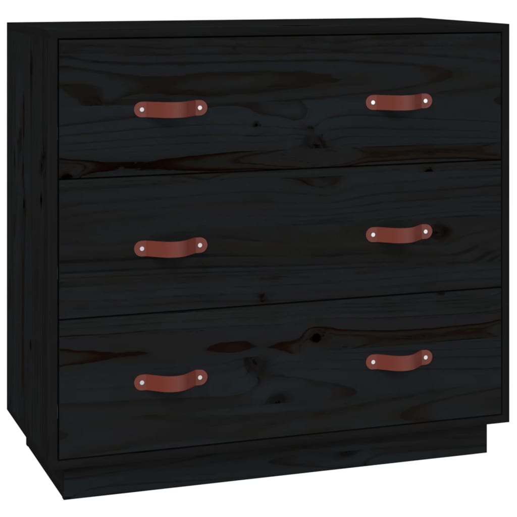 Thumbnail - vidaXL Sideboard Schwarz 80x40x75 cm Massivholz Kiefer