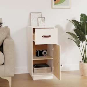 vidaXL Buffet Blanc 34x40x75 cm Bois massif de pin
