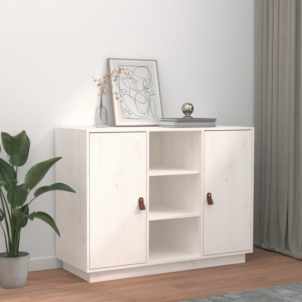 vidaXL Komoda, bia�a, 100x40x75 cm, lite drewno sosnowe