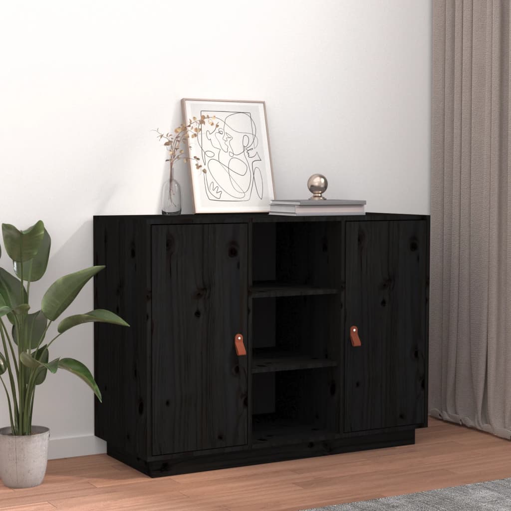 vidaXL ServantÄƒ, negru, 100x40x75 cm, lemn masiv de pin