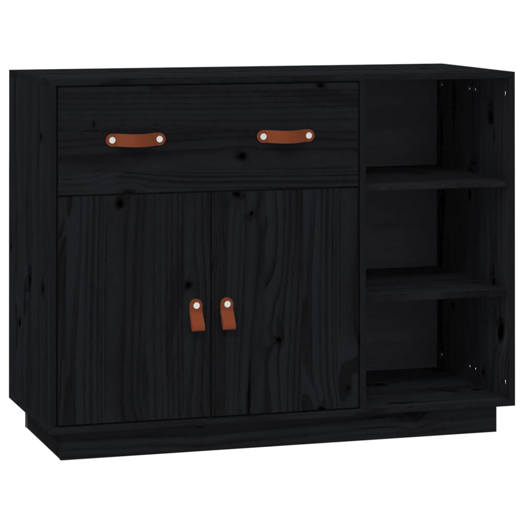 Thumbnail - vidaXL Sideboard Schwarz 98,5x40x75 cm Massivholz Kiefer