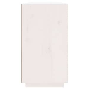 Příborník bílý 100 x 40 x 75 cm masivní borové dřevo - obrázek 7