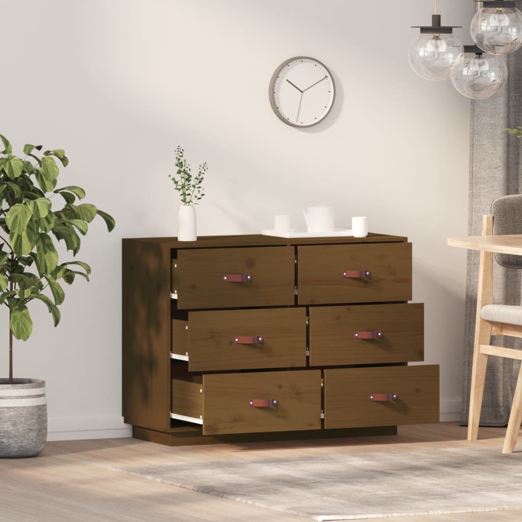 vidaXL Senkki hunajanruskea 100x40x75 cm täysi mänty