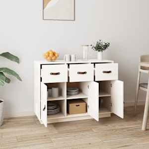 vidaXL Sideboard White 100x40x75 cm Solid Wood Pine