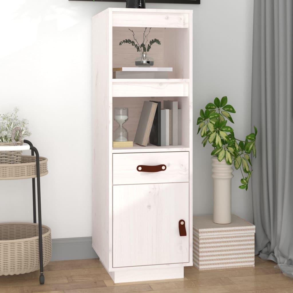 vidaXL Highboard Weiß 34x40x108,5 cm Massivholz Kiefer