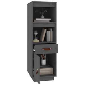Skříň highboard šedá 34x40x108,5 cm masivní borové dřevo - obrázek 4