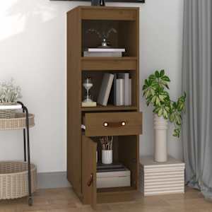 Skříň highboard medově hnědá 34x40x108,5 cm masivní borovice - obrázek 3