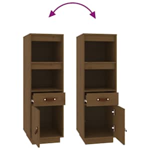 Skříň highboard medově hnědá 34x40x108,5 cm masivní borovice - obrázek 8