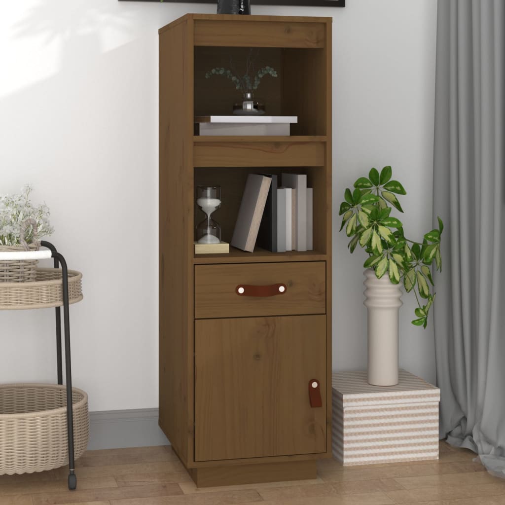 vidaXL Kredens, miodowy br�z, 34x40x108,5 cm, lite drewno sosnowe