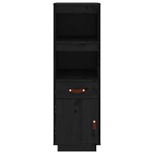 Skříň highboard černá 34x40x108,5 cm masivní borové dřevo - obrázek 5