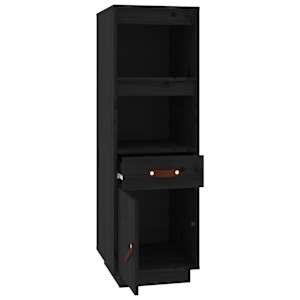 Skříň highboard černá 34x40x108,5 cm masivní borové dřevo - obrázek 6