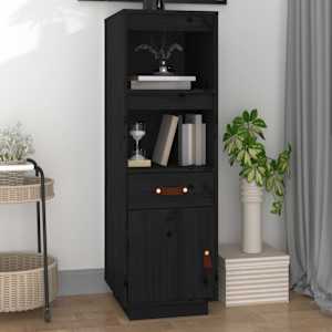 Skříň highboard černá 34x40x108,5 cm masivní borové dřevo - obrázek 1