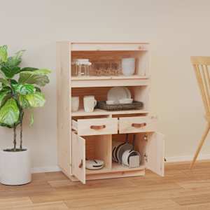Skříň highboard 67 x 40 x 108,5 cm masivní borové dřevo - obrázek 3