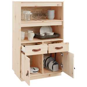 Skříň highboard 67 x 40 x 108,5 cm masivní borové dřevo - obrázek 5