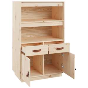 Skříň highboard 67 x 40 x 108,5 cm masivní borové dřevo - obrázek 7