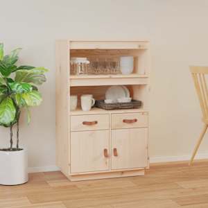 Skříň highboard 67 x 40 x 108,5 cm masivní borové dřevo - obrázek 1