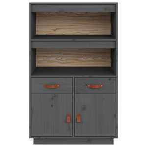 Skříň highboard šedá 67 x 40 x 108,5 cm masivní borové dřevo - obrázek 6